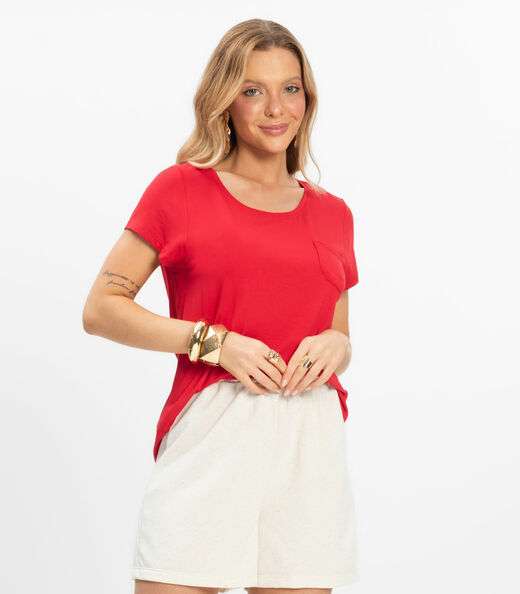 Image_Blusa Feminina Viscotorcion Com Bolso Rovitex Vermelho