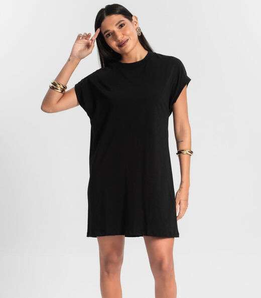 Image_Vestido Feminino Curto Meia Malha Preto