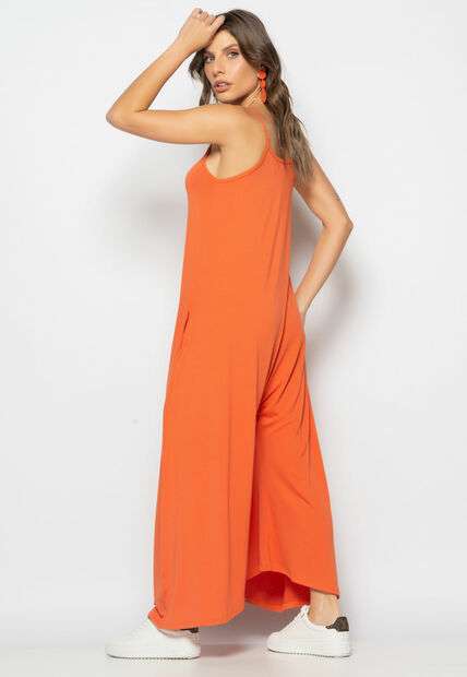 Macacão Alcinha Pantalona Malha Telha Salvatore