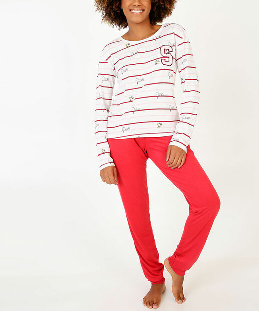 Pijama Feminino Estampado Manga Longa Snoopy