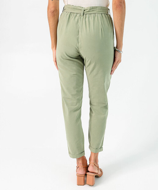 Calça Feminina Clochard Reta Bolsos Verde