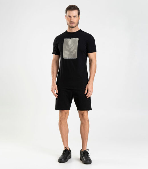 Camiseta Meia Malha Masculina Diametro Preto