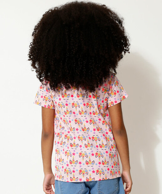 Camiseta Infantil Estampa Unicórnio Marisa Tam 4 a 10