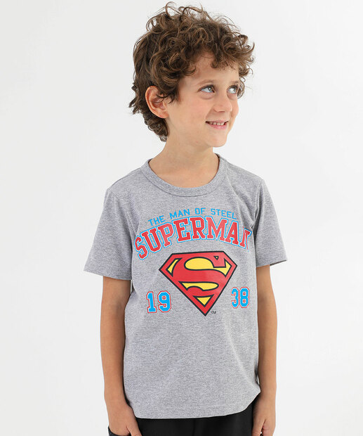 Image_Camiseta Infantil Superman Warner Bros Tam 4 a 10 Cinza
