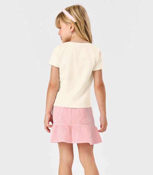 Conjunto Blusa Com Saia Feminina Trick Nick Bege