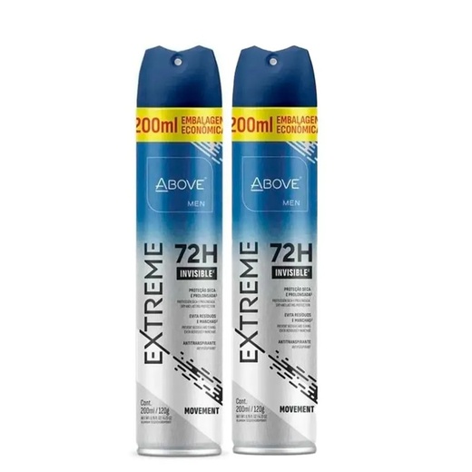 Image_Kit c/2 Unidades de Desodorante Aerosol Above 72H 200ml Extreme Movement