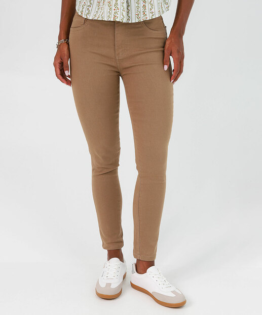 Calça Feminina Sarja Skinny Sawary Marrom