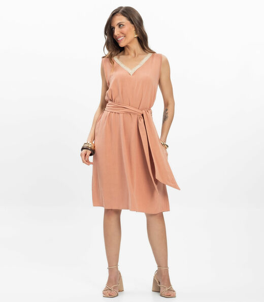 Vestido Curto Linho Strong Feminino Endless Marrom