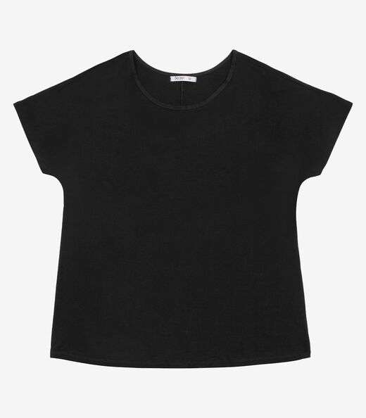 Blusa Manga Curta Feminina Plus Size Secret Glam Preto