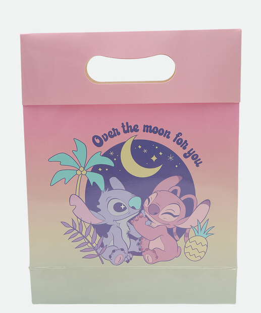 Embalagem Presente Sacola Stitch Rosa
