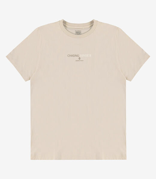 Camiseta Masculina Com Estampa Localizada Diametro Bege