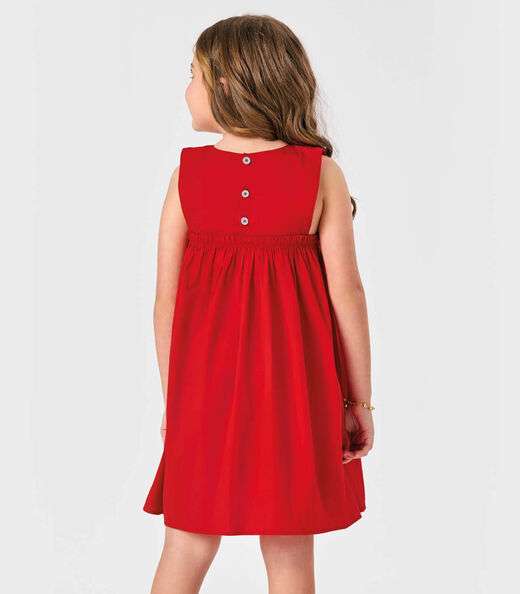 Vestido Infantil Tricoline Com Laço Trick Nick Vermelho