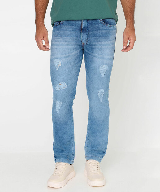 Calça Jeans Masculina Slim Destroyed Marisa