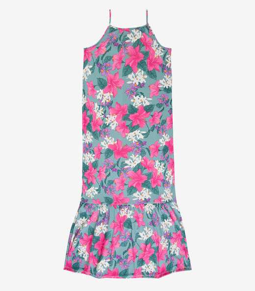 Vestido Longo Feminino Estampado Select Verde