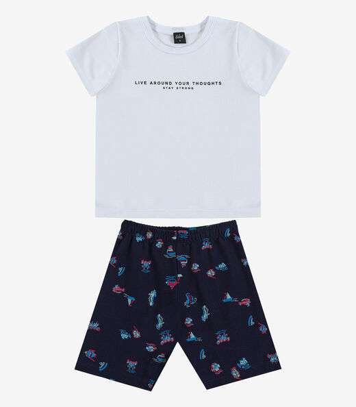 Conjunto Infantil Camiseta e Bermuda Select Azul