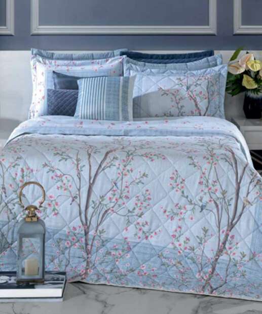 Jogo de Cama Casal Floral Hedrons 3 Peças 