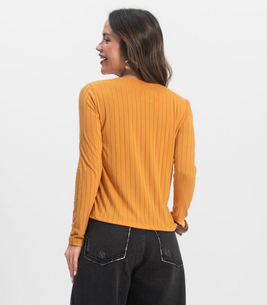 Blusa Manga Longa Infinita Cor Amarelo