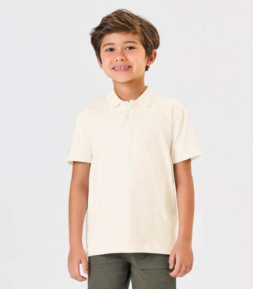 Polo Infantil Cotton Leve Rovi Kids Bege
