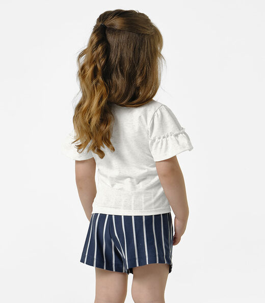 Conjunto Infantil Blusa Com Shorts Trick Nick Bege