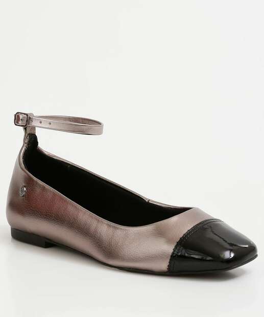 Sapatilha Feminina Metalizada Recorte Via Uno 