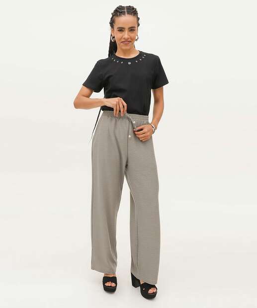 Calça Pantalona Feminina Textura Marisa