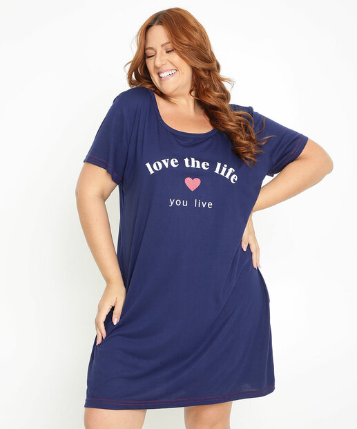Camisola Plus Size Estampa Frase Marisa