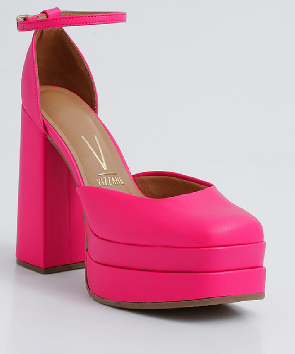 Scarpin Feminino Meia Pata Salto Grosso Vizzano | Marisa