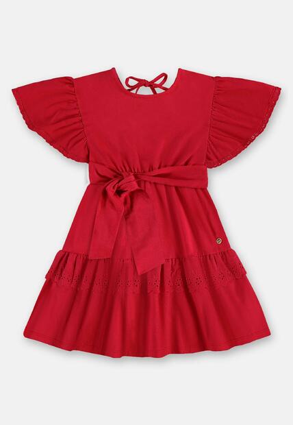 Vestido Algodão Detalhe Renda Up Baby