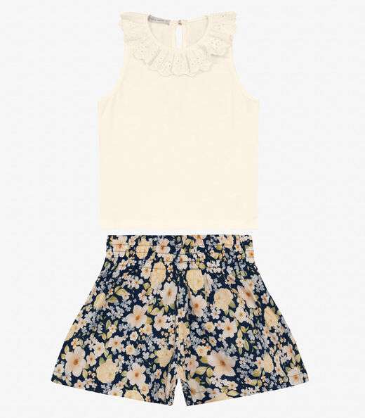 Conjunto Regata com Shorts feminino Trick Nick Bege