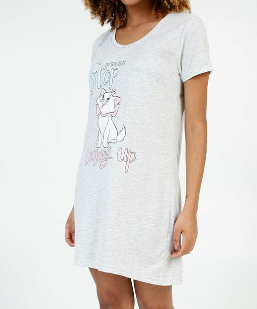 Camisola Estampa Gata Marie Manga Curta Disney