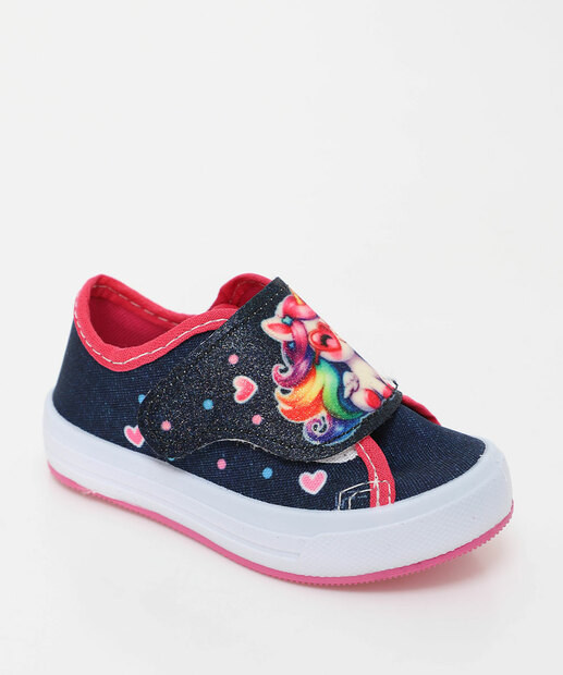 Image_Tênis Infantil Casual Jeans Únicornio Velcro Azul