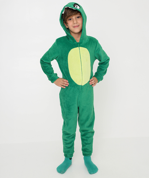 Image_Pijama Macacão Infantil Dinossauro Capuz Marisa Tam 04 ao 12 Verde