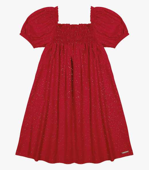 Vestido Infantil Com Glitter Trick Nick Vermelho
