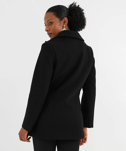 Casaco Feminino Polivelour Botões Marisa Preto