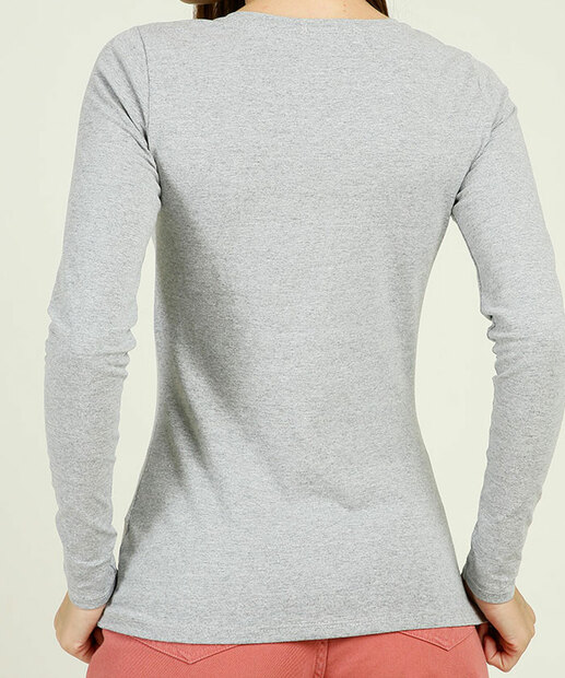 Blusa Feminina Básica Manga Longa Marisa 