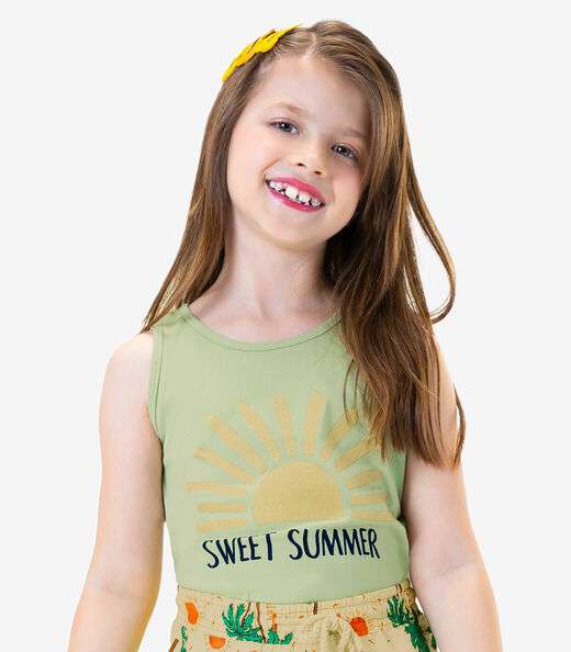 Conjunto Infantil Feminino Summer Rovitex Kids Verde