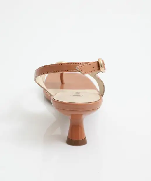 Sandália Salto Fino Feminina Bebecê Caramelo