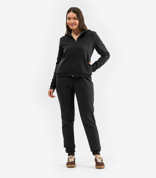 Image_Calça Feminina Jogger Em Moletom Peluciado Rovitex Preto