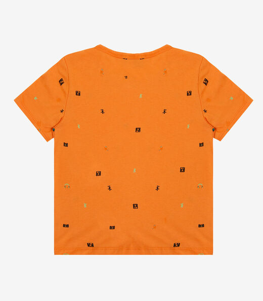 Camiseta Infantil Masculina Infinita Cor Laranja