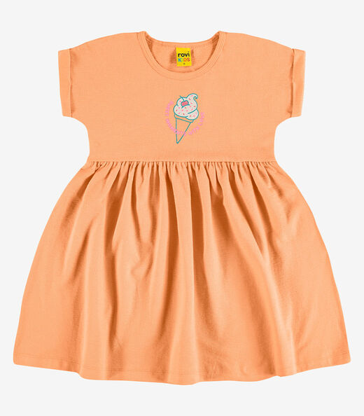 Vestido Malhão Fruit Rovi Kids Laranja