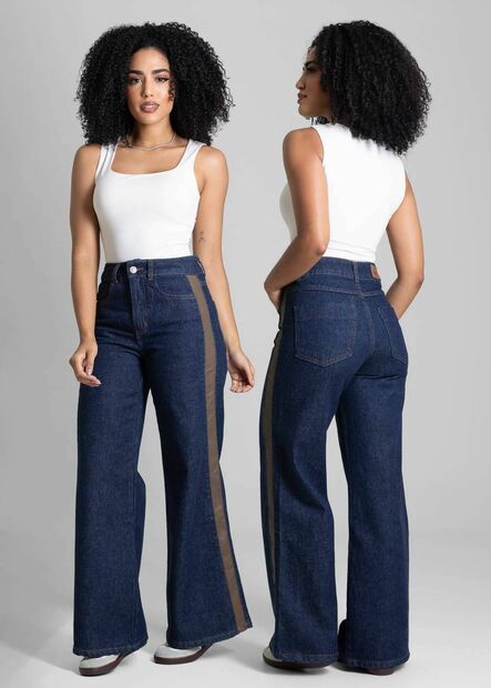 Calça Jeans Sawary Wide Leg Petit - 282680