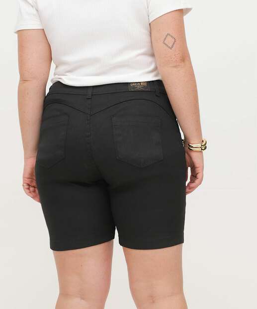 Bermuda Plus Size Feminina Jeans Bolsos 