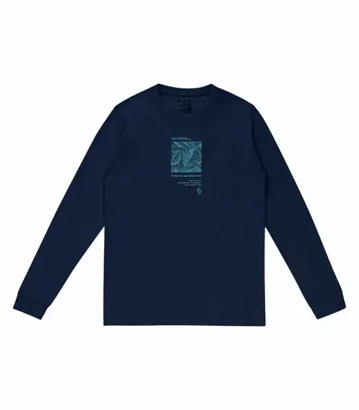 Camiseta Masculina Manga Longa Diametro Azul