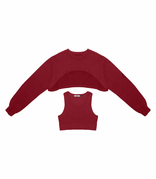 Conjunto Blusão Com Top Juvenil Feminino Minty Vermelho