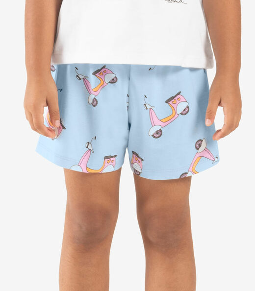 Pijama Infantil Menina Meia Malha Rovi Kids Branco
