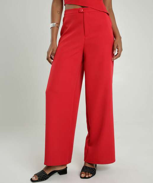 Calça Wide Leg Pantalona Feminina Alfaiataria Marisa  