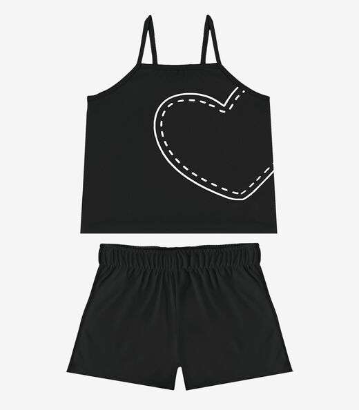 Image_Conjunto Infantil Blusa e Shorts Feminino Select Preto