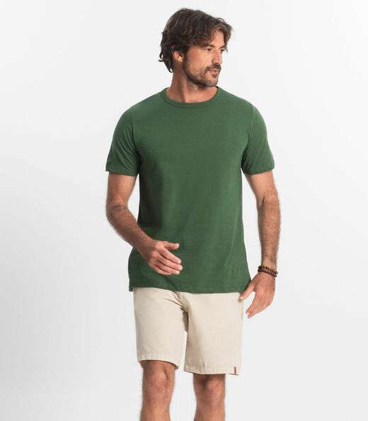 Bermuda Masculina Sarja Elástico E Bolsos Shift Bege