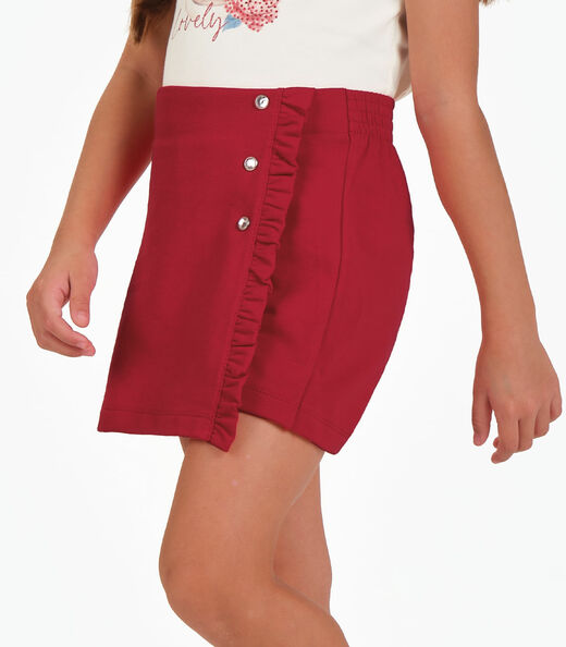 Conjunto Blusa com Shorts Saia Menina Trick Nick Bege