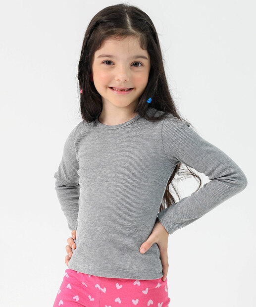 Image_Blusa Infantil Básica Marisa Tam 4 a 10 Cinza